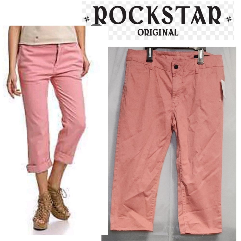 Rockstar Woven RSW 125 PFD [Size 27] Women Chino Pants Pink New